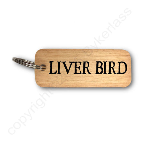 Liver bird Rustic Wooden Keyring - RWKR1