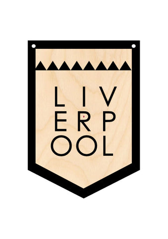 LARGE LIVERPOOL Wooden Hanging Banner  - WHB
