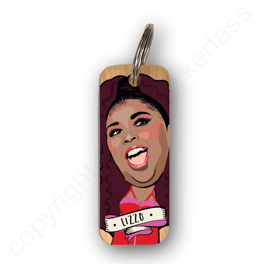 Lizzo Character Wooden Keyring by Wotmalike