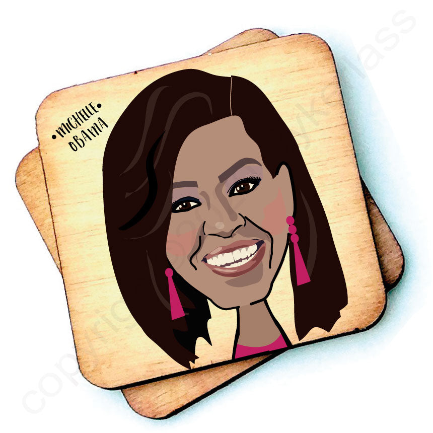 Michelle Obama - Character Wooden Coaster