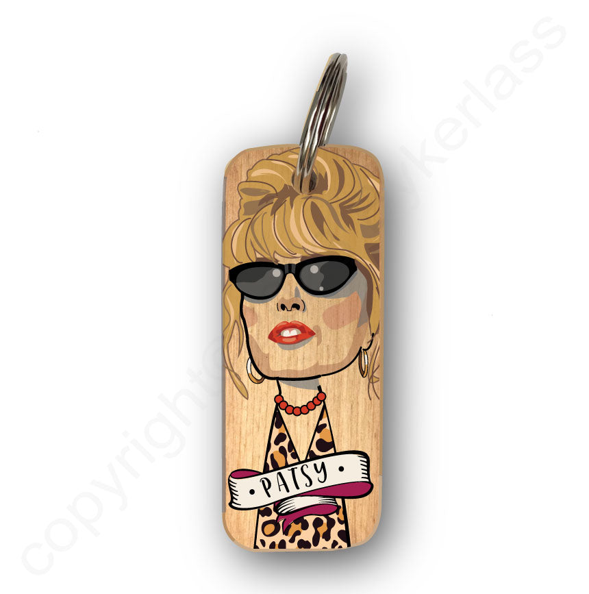 Patsy Character Wooden Keyring by Wotmalike
