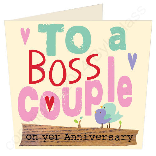 To A Boss Couple Scouse Anniversary Card