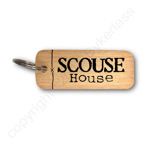 Scouse House Rustic Wooden Keyring - RWKR1