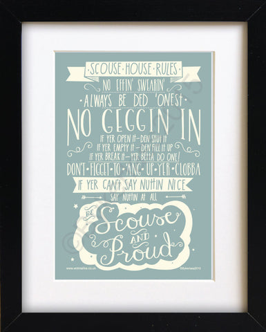 Scouse House Rules Mounted Print (SSP1)