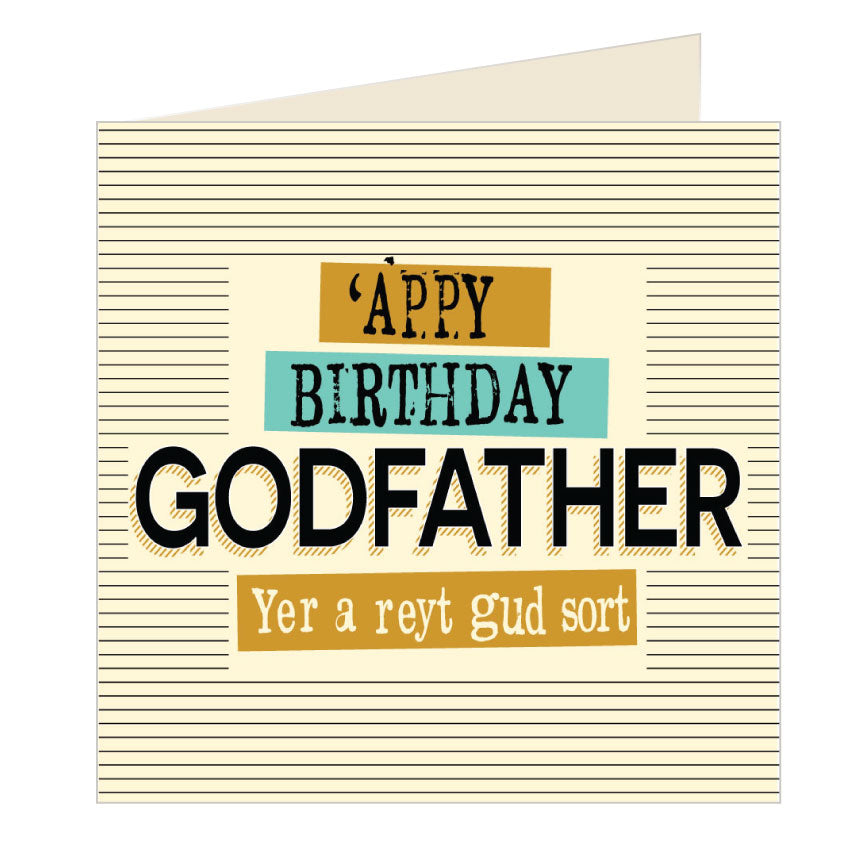 'Appy Birthday Godfather - Good Sort Yorkshire Card by Wotmalike