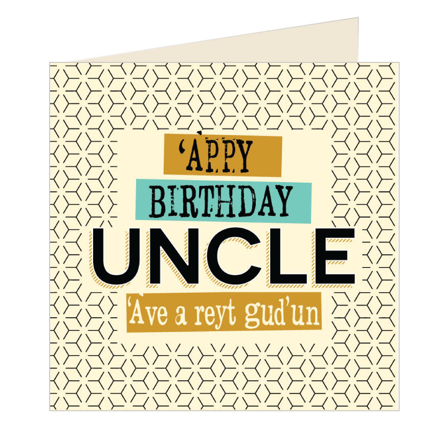 'Appy Birthday Uncle - Yorkshire Card by Wotmalike