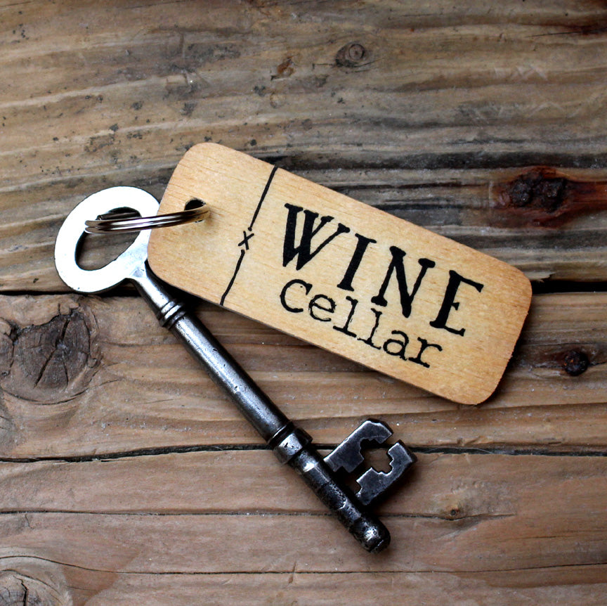 Wine Cellar - Rustic Wooden Keyring - RWKR1