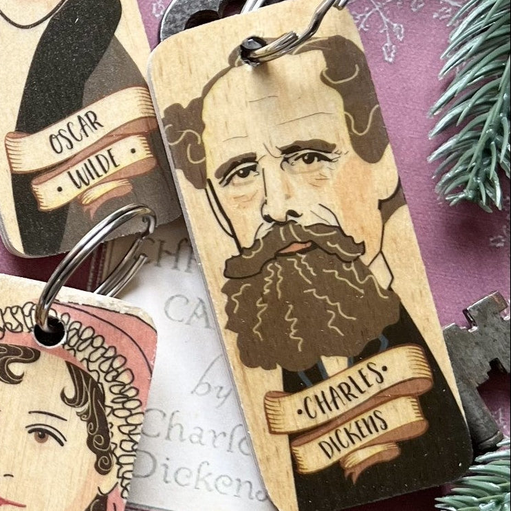 Charles Dickens Character Wooden Keyring - RWKR1