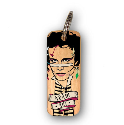 Adam Ant Character Wooden Keyring - RWKR1