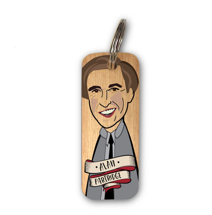 Alan Partridge Character Wooden Keyring - RWKR1