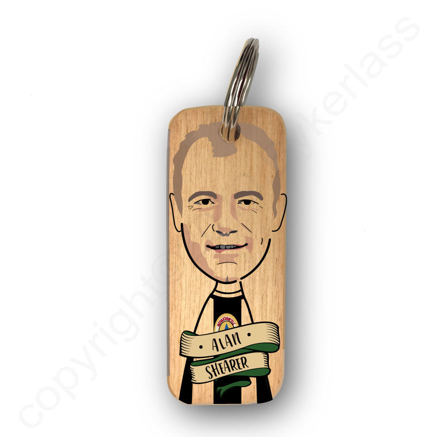 Alan Shearer Character Wooden Keyring - RWKR1