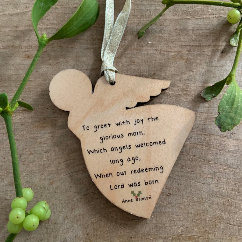 Anne Bronte Christmas Ornament - Bronte ANGEL Bauble (Green Angel)  - ANG