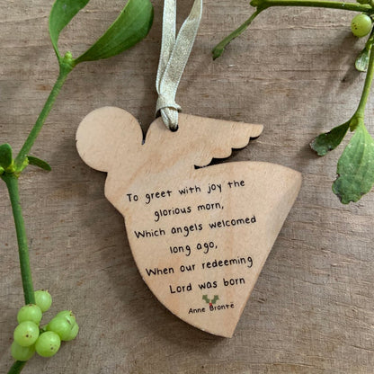 Anne Bronte Christmas Ornament - Bronte ANGEL Bauble (Green Angel)  - ANG