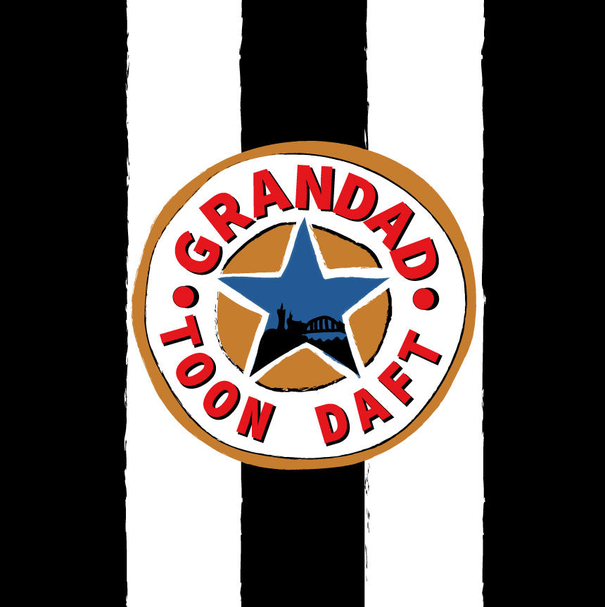 Grandad Toon Daft Black and White Newcastle Geordie Card - (BW2)