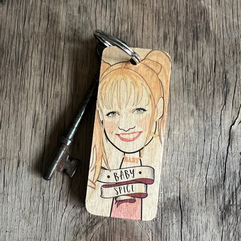 Baby Spice Character Wooden Keyring - RWKR1