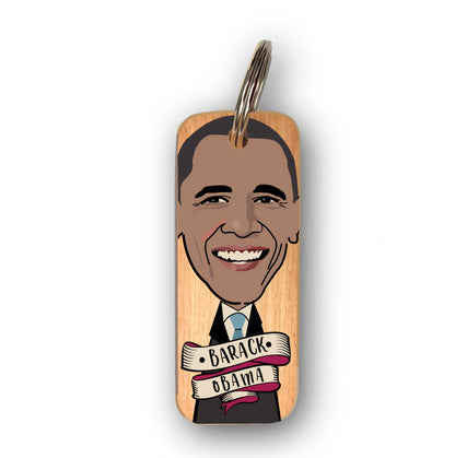 Barack Obama Character Wooden Keyring - RWKR1