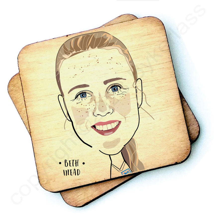 Beth Mead Character Wooden Coaster