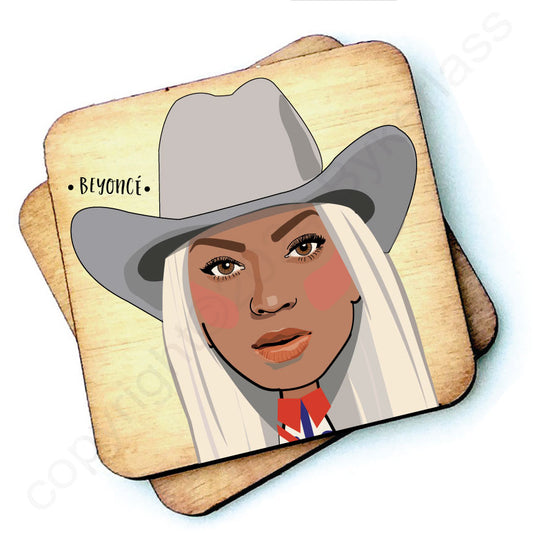 Beyonce Cowgirl Character Wooden Coaster