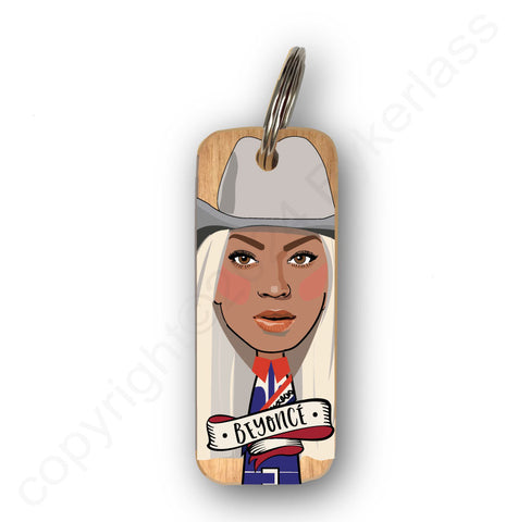 Beyonce Cowgirl - Character Wooden Keyring  - RWKR1