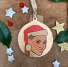 Beyonce - Character Wooden Bauble Hand Painted with Gold Leaf Paint - RWHO