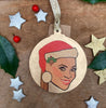 Beyonce - Character Wooden Bauble Hand Painted with Gold Leaf Paint - RWHO