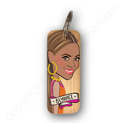 Beyonce Character Wooden Keyring - RWKR1