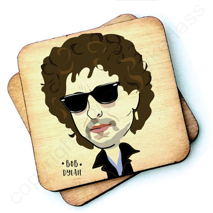 Bob Dylan Character Wooden Coaster