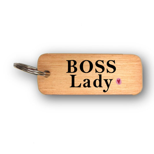 Boss Lady Rustic Wooden Keyring - RWKR1