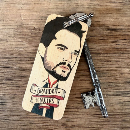 Brandon Flowers Character Wooden Keyring - RWKR1