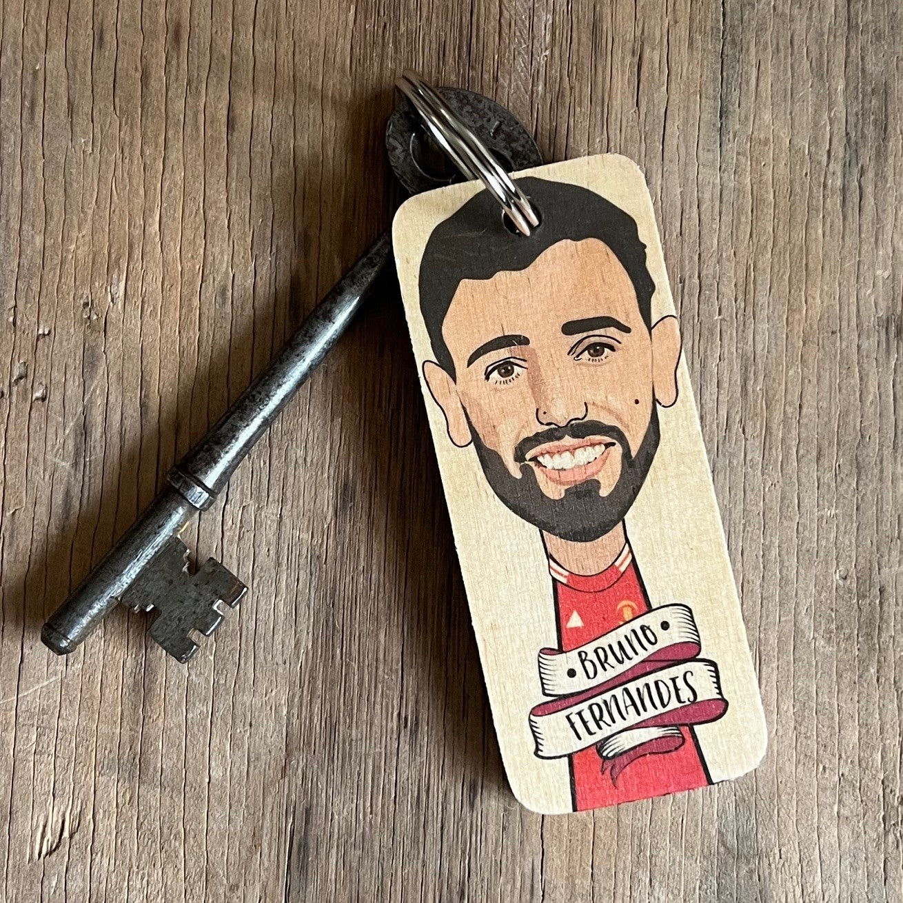 Bruno Fernandes - Character Wooden Keyring