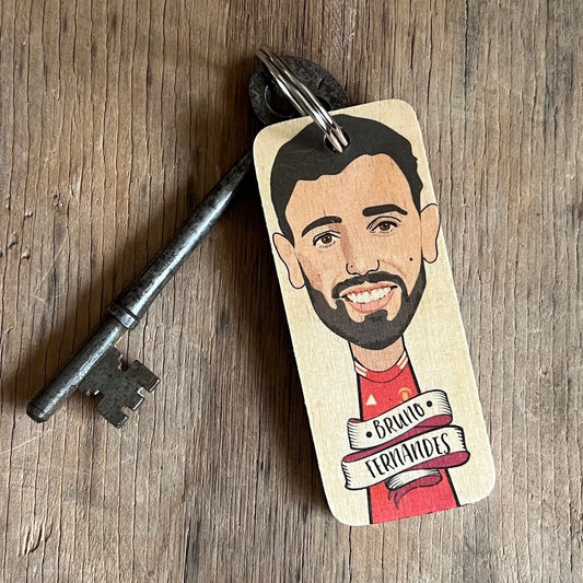 Bruno Fernandes - Character Wooden Keyring