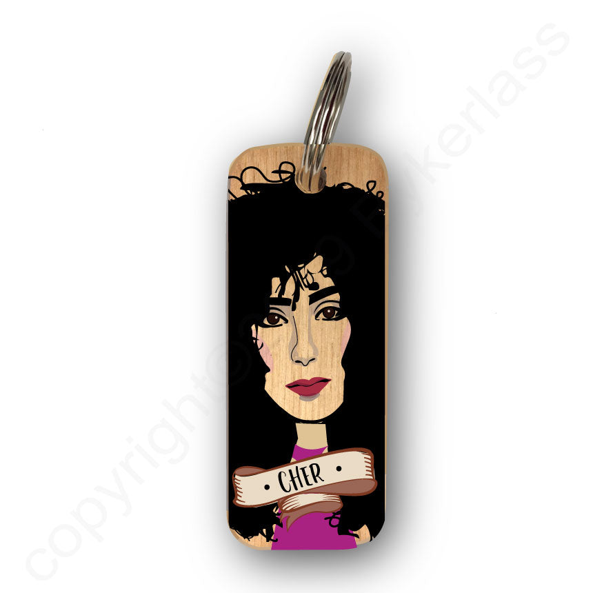 Cher Character Wooden Keyring - RWKR1