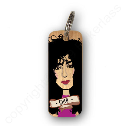Cher Character Wooden Keyring - RWKR1