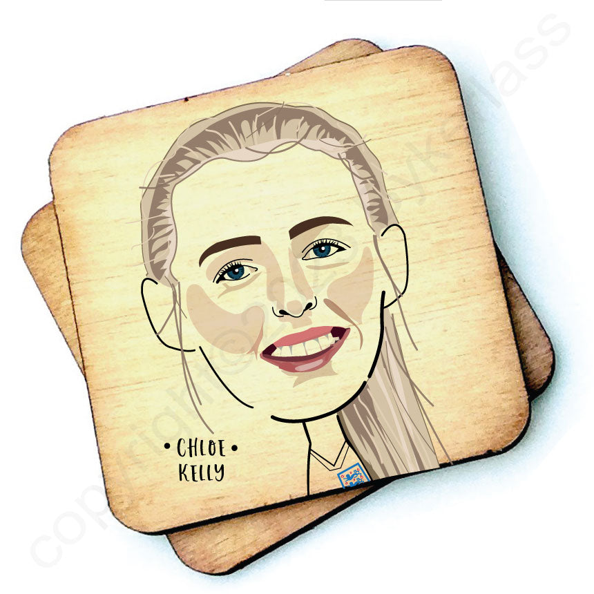 Chloe Kelly Character Wooden Coaster