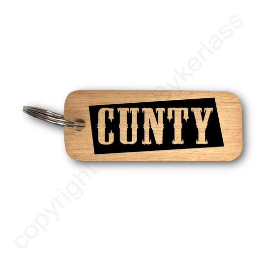 Cunty Rustic Wooden Keyring - RWKR1