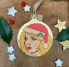 Blondie - Character Wooden Bauble Hand Painted with Gold Leaf Paint - RWHO