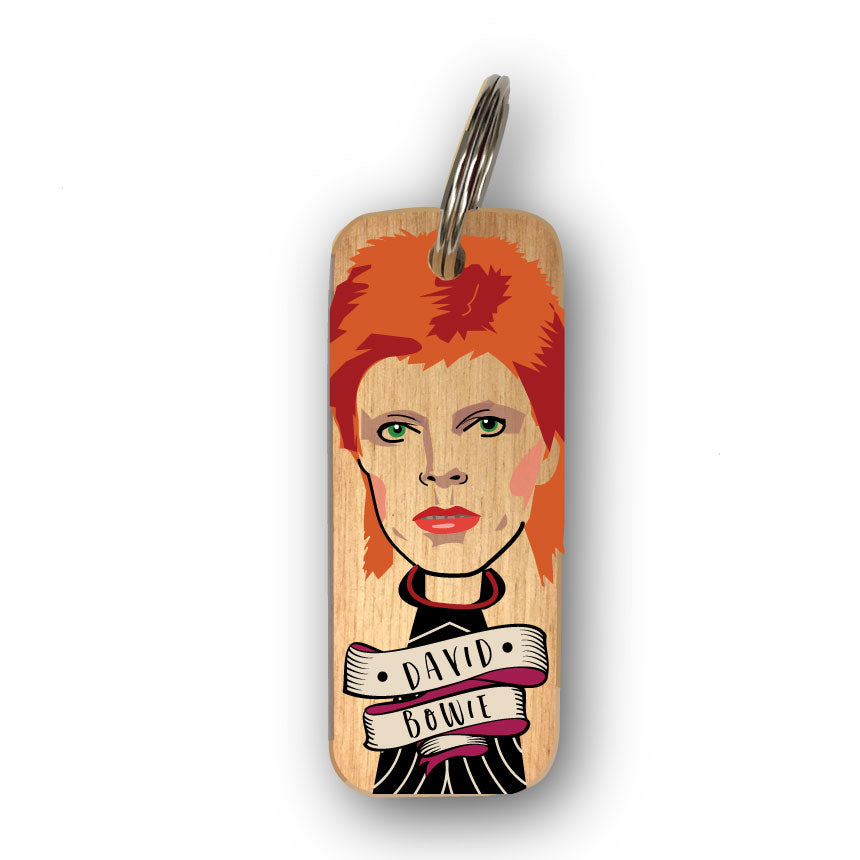 David Bowie Character Wooden Keyring - RWKR1