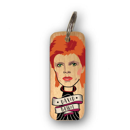David Bowie Character Wooden Keyring - RWKR1