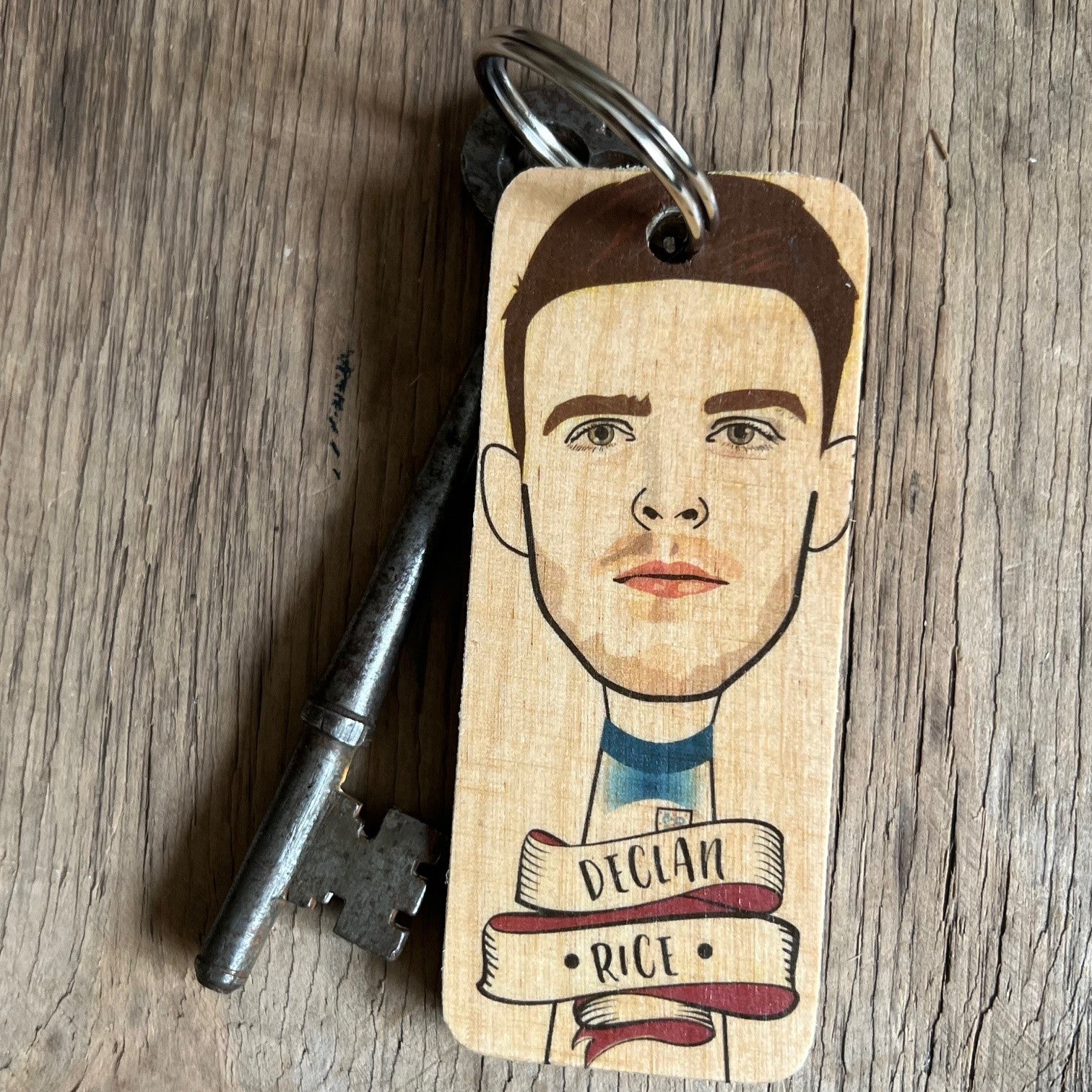 Declan Rice - Character Wooden Keyring by Wotmalike
