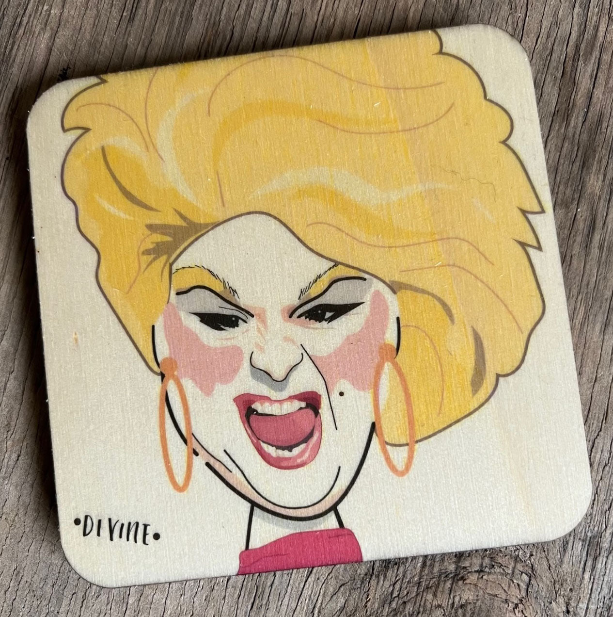 Divine wooden coaster by wotmalike