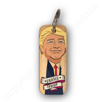 Donald Trump Character Wooden Keyring - RWKR1