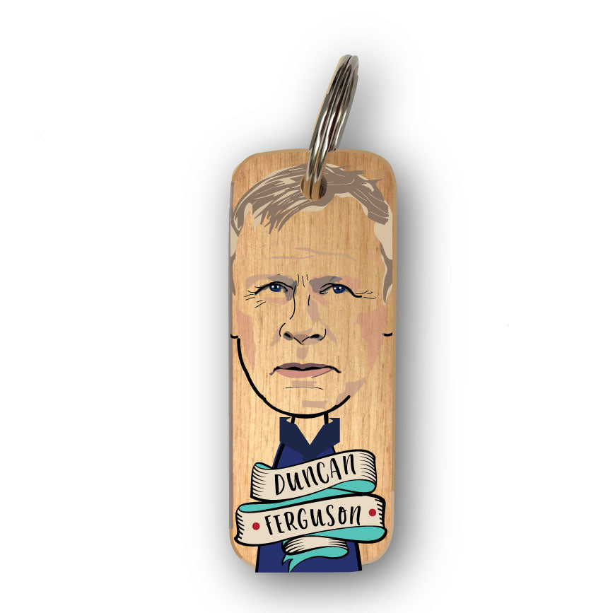 Duncan Ferguson Character Wooden Keyring - RWKR1