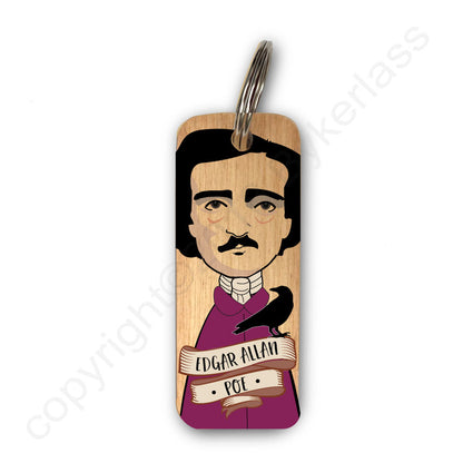 Edgar Allan Poe Character Wooden Keyring - RWKR1