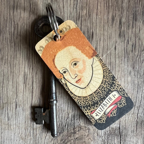 Queen Elizabeth I - Character Wooden Keyring- RWKR1