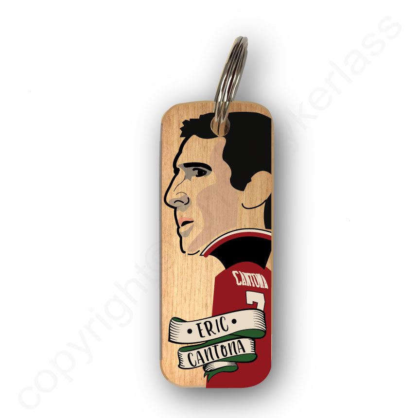 Eric Cantona Character Wooden Keyring - RWKR1