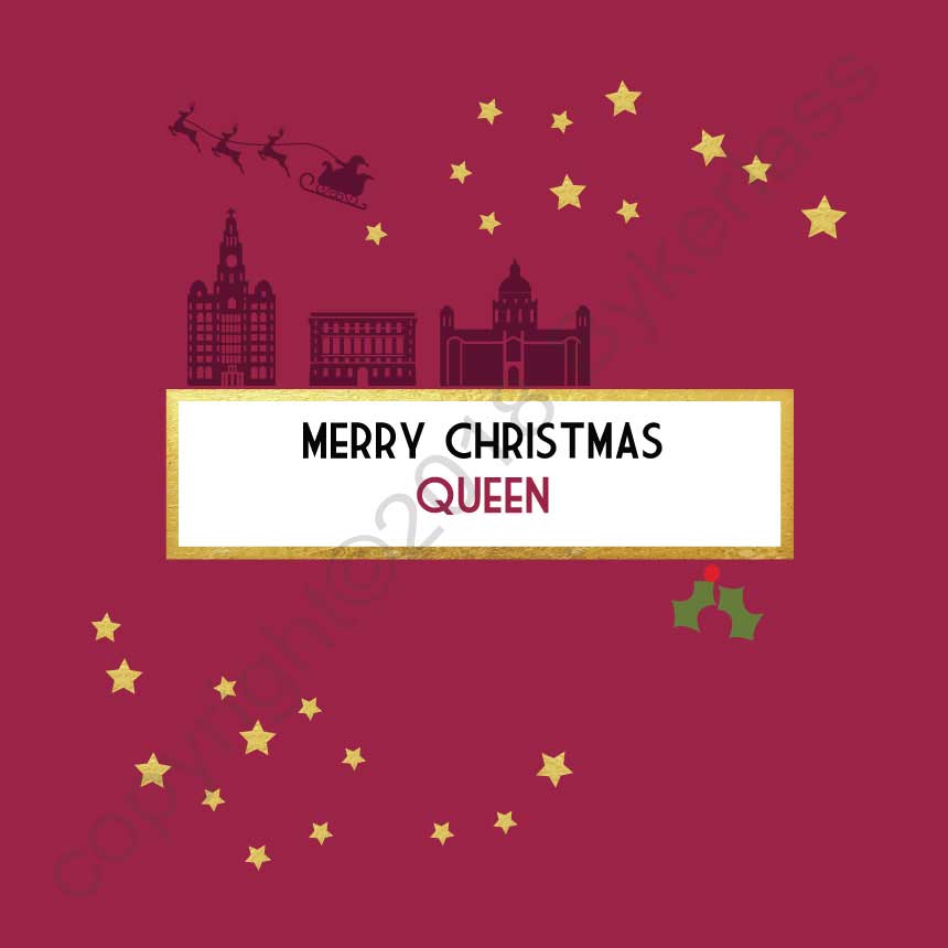 Merry Christmas Queen Christmas Scouse Card by Wotmalike