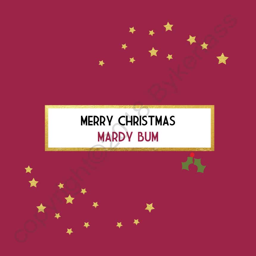 Merry Christmas Mardy Bum Christmas Yorkshire Card by Wotmalike