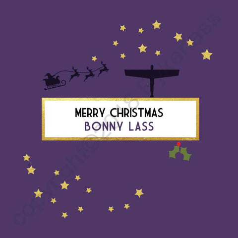 Merry Christmas Bonny Lass Christmas Card --- FX40