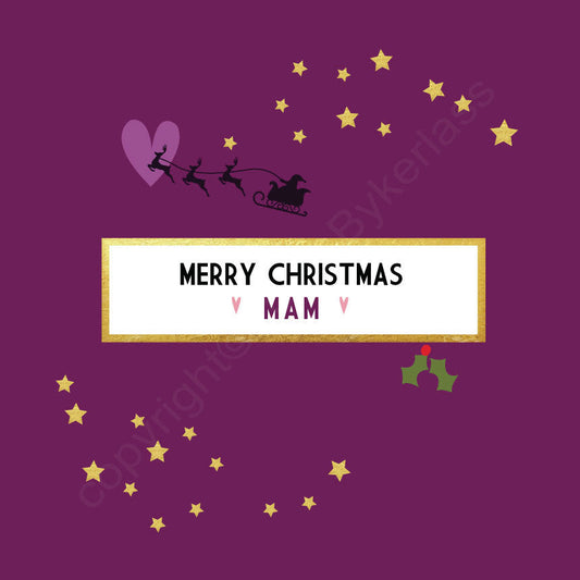 Merry Christmas Mam Plum Christmas Card by Wotmalike
