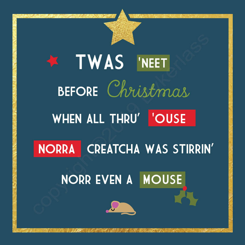 Twas The Night Before Christmas Petrol Yorkshire Christmas Card by Wotmalike